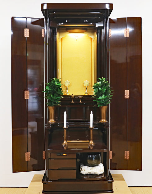 Soka Gakkai Furniture-style Buddhist Altar "Akane" Available in 4 colors Made in Japan Rainbow Gold Cabinet Compatible with Permanent Gohonzon